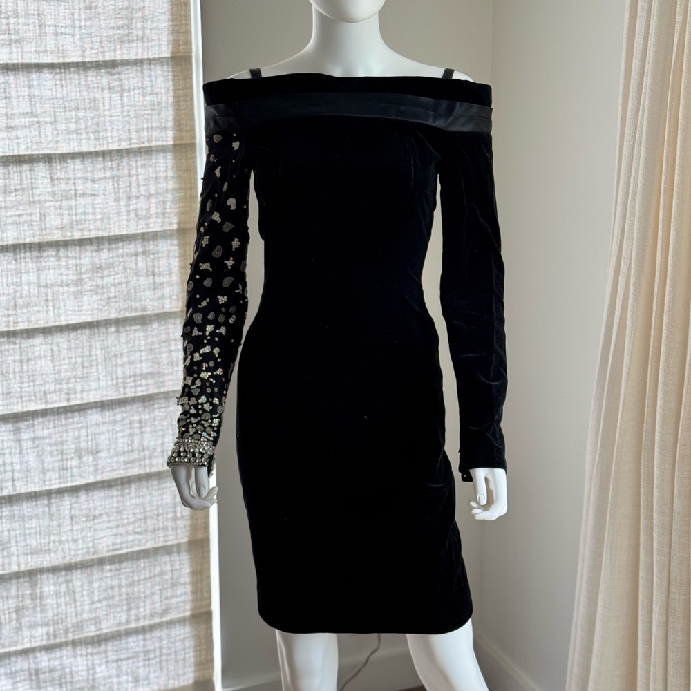 Rare Vintage Gianni Versace Velvet and Jeweled Dress Size 2